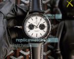 Breitling Premier Chronograph Replica Watch White Dial Black Leather